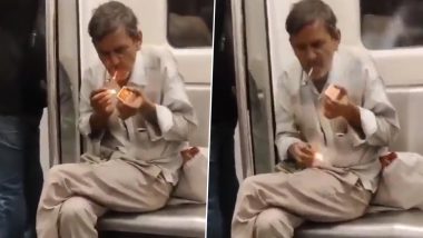 Elderly Man Smoking Bidi In Delhi Metro: दिल्ली मेट्रोमध्ये जोडप्याच्या किसिंग व्हिडिओनंतर वृद्ध व्यक्तीचा बिडी ओढतानाचा व्हिडिओ व्हायरल, Watch Video